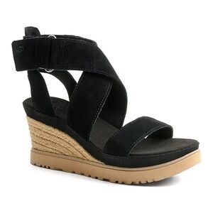 UGG Women's Black Wedge Sandals